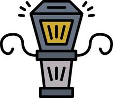 Street Light Line Filled Icon vector