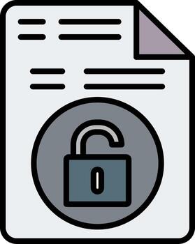 Unsecure File Line Filled Icon vector