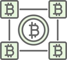 bitcoin bloques relleno icono diseño vector