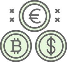 Cryptocurrency Coins Fillay Icon Design vector