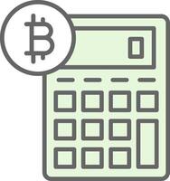 bitcoin calculadora relleno icono diseño vector