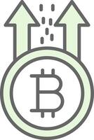 bitcoin subir relleno icono diseño vector