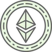 ethereum moneda relleno icono diseño vector