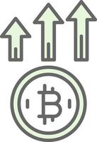 Bitcoin Up Fillay Icon Design vector