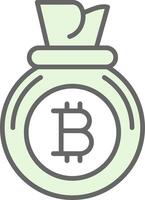 bitcoin bolso relleno icono diseño vector