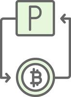 bitcoin paypal relleno icono diseño vector