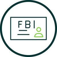 Fbi Line Circle Icon Design vector