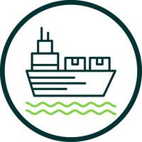 Shipping Line Circle Icon Design vector