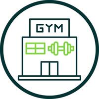 Gym Line Circle Icon Design vector