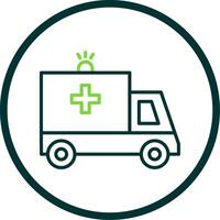 Ambulance Line Circle Icon Design vector