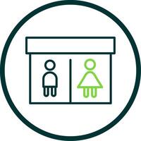 Public Toilet Line Circle Icon Design vector
