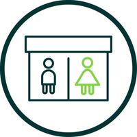 Public Toilet Line Circle Icon Design vector