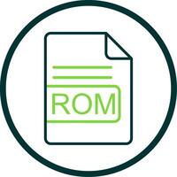 ROM File Format Line Circle Icon Design vector