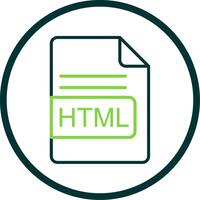 HTML File Format Line Circle Icon Design vector