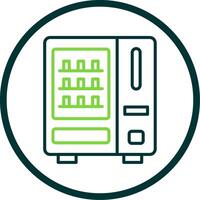Vending Machine Line Circle Icon Design vector