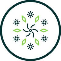 Firework Line Circle Icon Design vector