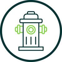 Fire Hydrant Line Circle Icon Design vector