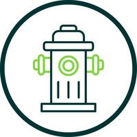 Fire Hydrant Line Circle Icon Design vector