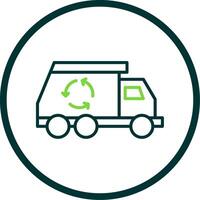 Trash Truck Line Circle Icon Design vector