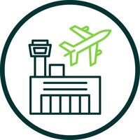 Airport Line Circle Icon Design vector