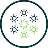 Firework Line Circle Icon Design vector