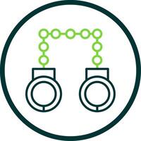 Hand Cuffs Line Circle Icon Design vector