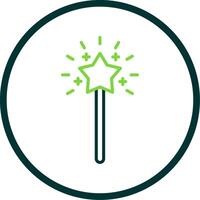 Magic Wand Line Circle Icon Design vector