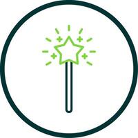 Magic Wand Line Circle Icon Design vector