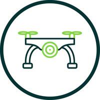 Camera Drone Line Circle Icon Design vector