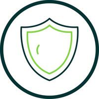 Security Shield Line Circle Icon Design vector