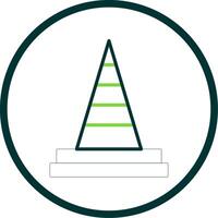 Traffic Cone Line Circle Icon Design vector