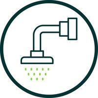 Shower Head Line Circle Icon Design vector