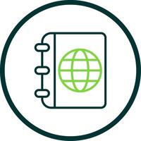 Travel Guide Line Circle Icon Design vector