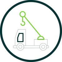 Crane Truck Line Circle Icon Design vector