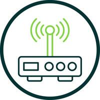 Modem Line Circle Icon Design vector