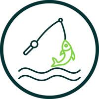 Fishing Line Circle Icon Design vector