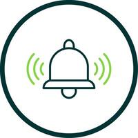 Bell Line Circle Icon Design vector