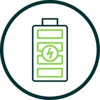 Battery Line Circle Icon Design vector