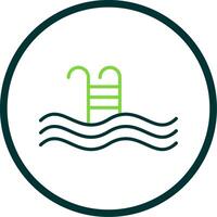 Swimming Pool Line Circle Icon Design vector