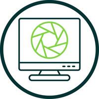 Shutter Line Circle Icon Design vector