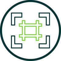 Grid Line Circle Icon Design vector