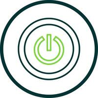 Power Button Line Circle Icon Design vector