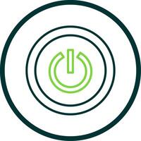 Power Button Line Circle Icon Design vector