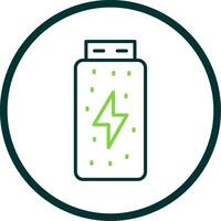 Battery Status Line Circle Icon Design vector