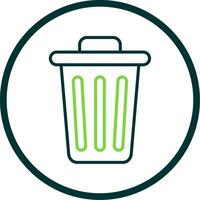 Dustbin Line Circle Icon Design vector