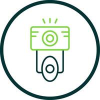 Camera Flash Line Circle Icon Design vector