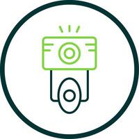 Camera Flash Line Circle Icon Design vector