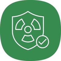 la seguridad nuclear línea curva icono diseño vector