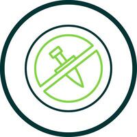 No Knife Line Circle Icon Design vector