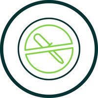 No Screwdriver Line Circle Icon Design vector